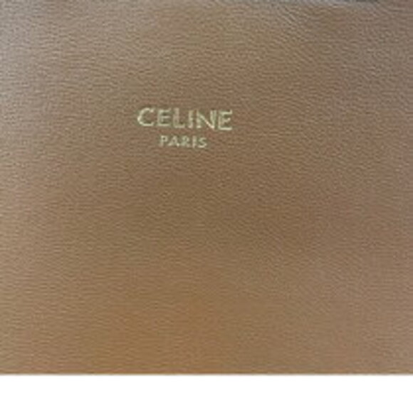 Celine Triomphe Bag Tan Textile Calf Leather - Picture 8 of 11